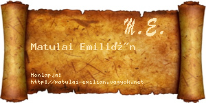 Matulai Emilián névjegykártya